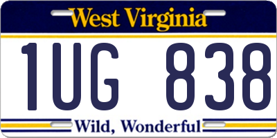 WV license plate 1UG838
