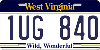 WV license plate 1UG840