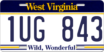 WV license plate 1UG843