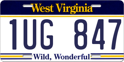 WV license plate 1UG847
