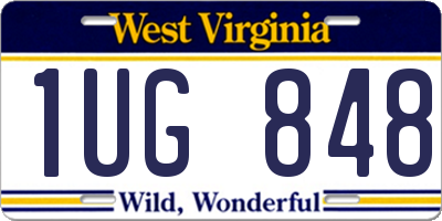 WV license plate 1UG848