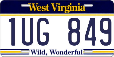 WV license plate 1UG849