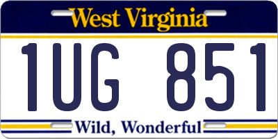 WV license plate 1UG851