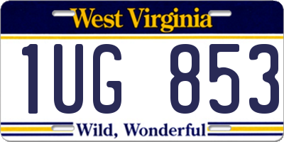 WV license plate 1UG853