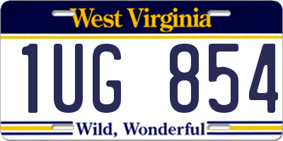 WV license plate 1UG854