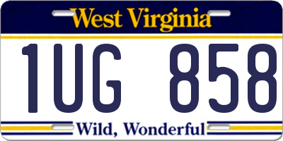WV license plate 1UG858