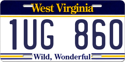 WV license plate 1UG860