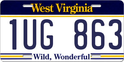 WV license plate 1UG863