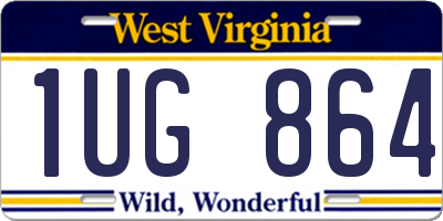 WV license plate 1UG864