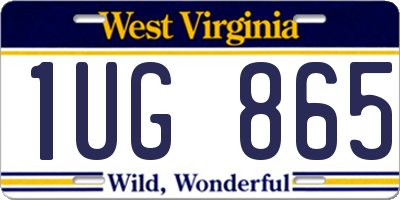 WV license plate 1UG865