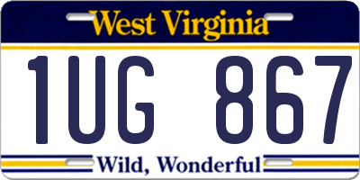 WV license plate 1UG867