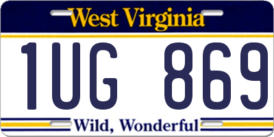 WV license plate 1UG869