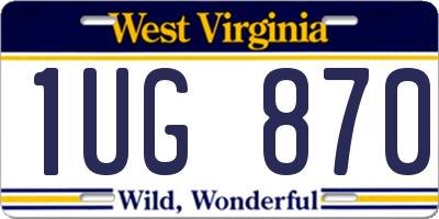 WV license plate 1UG870