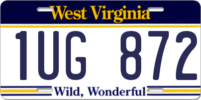 WV license plate 1UG872
