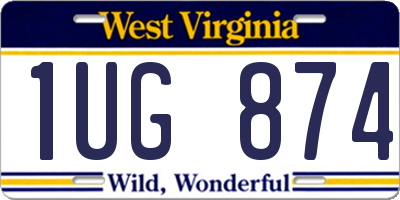 WV license plate 1UG874