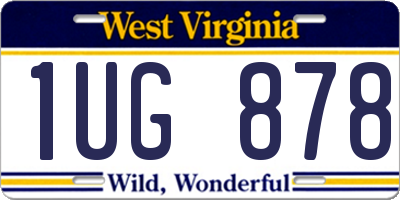 WV license plate 1UG878