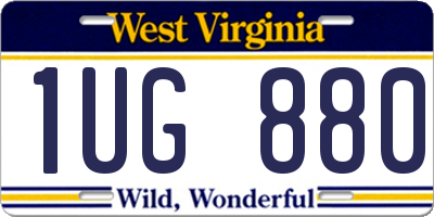 WV license plate 1UG880