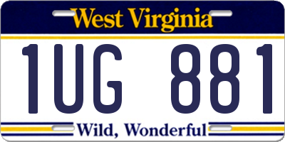 WV license plate 1UG881