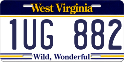 WV license plate 1UG882