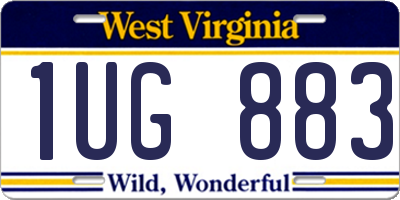 WV license plate 1UG883