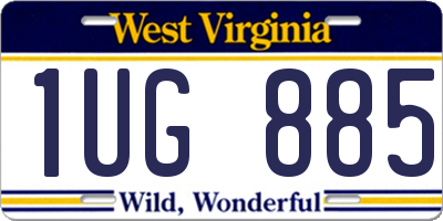WV license plate 1UG885