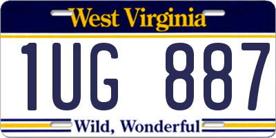 WV license plate 1UG887
