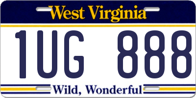 WV license plate 1UG888