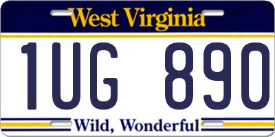 WV license plate 1UG890
