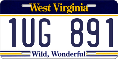 WV license plate 1UG891