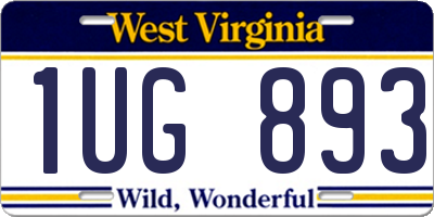 WV license plate 1UG893