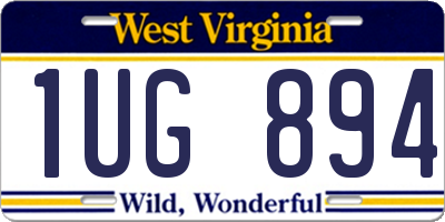 WV license plate 1UG894
