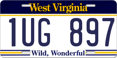 WV license plate 1UG897