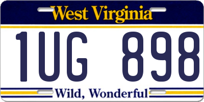 WV license plate 1UG898