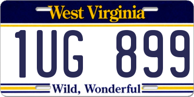 WV license plate 1UG899