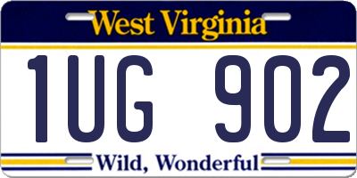 WV license plate 1UG902