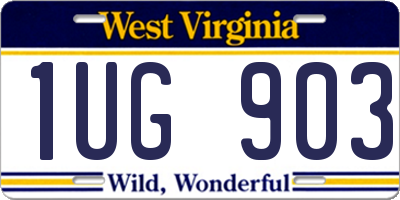 WV license plate 1UG903