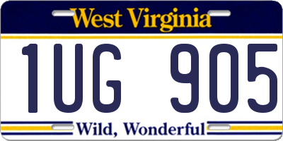 WV license plate 1UG905