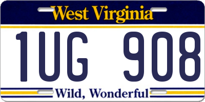WV license plate 1UG908