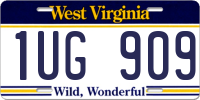 WV license plate 1UG909