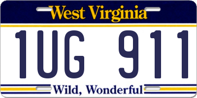 WV license plate 1UG911
