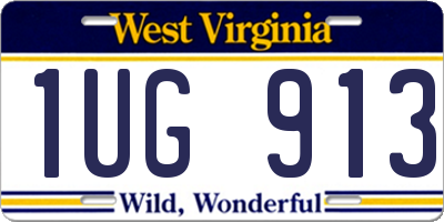 WV license plate 1UG913
