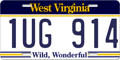 WV license plate 1UG914