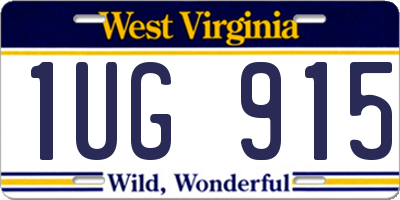 WV license plate 1UG915