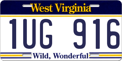 WV license plate 1UG916