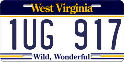 WV license plate 1UG917