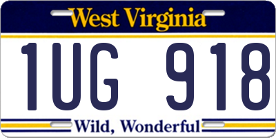 WV license plate 1UG918