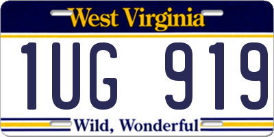 WV license plate 1UG919