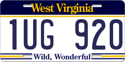 WV license plate 1UG920