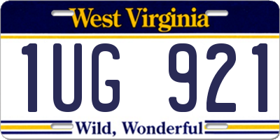 WV license plate 1UG921