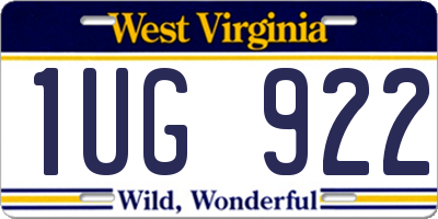 WV license plate 1UG922